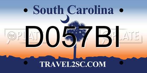 D057BI South Carolina License Plate