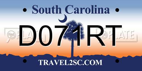 D071RT South Carolina License Plate