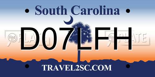 D07LFH South Carolina License Plate