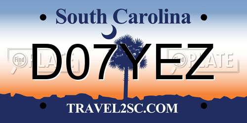 D07YEZ South Carolina License Plate