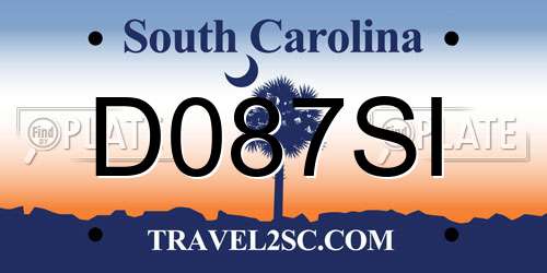 D087SI South Carolina License Plate