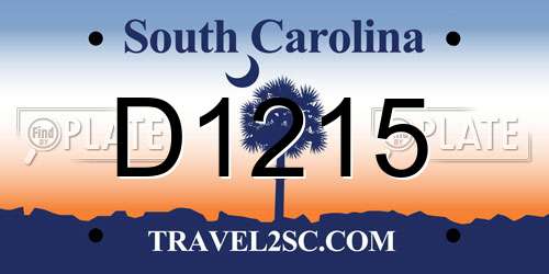 D1215 South Carolina License Plate