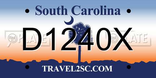 D1240X South Carolina License Plate