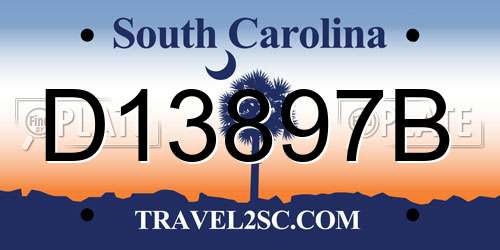 D13897B South Carolina License Plate