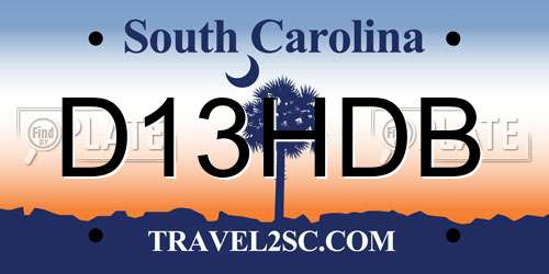 D13HDB South Carolina License Plate