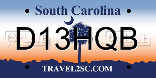 D13HQB South Carolina License Plate