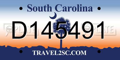 D145491 South Carolina License Plate
