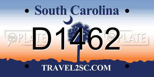 D1462 South Carolina License Plate