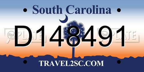 D148491 South Carolina License Plate