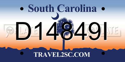 D14849I South Carolina License Plate