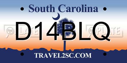 D14BLQ South Carolina License Plate