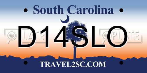 D14SLO South Carolina License Plate
