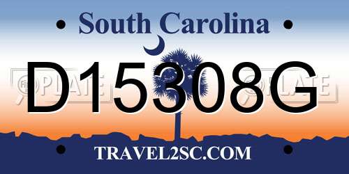 D15308G South Carolina License Plate