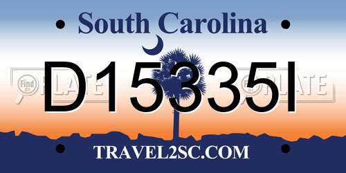 D15335I South Carolina License Plate