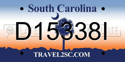 D15338I South Carolina License Plate
