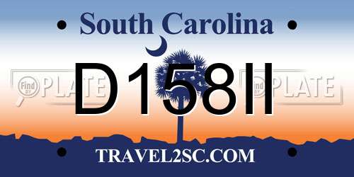 D158II South Carolina License Plate