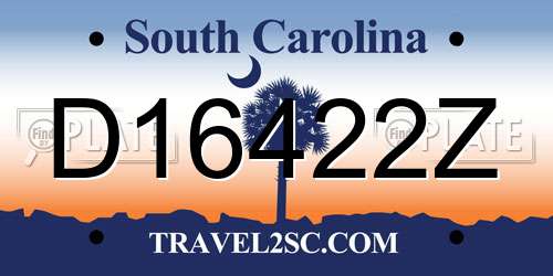 D16422Z South Carolina License Plate