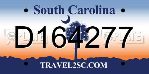 D164277 South Carolina License Plate
