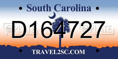 D164727 South Carolina License Plate
