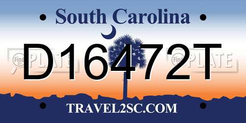 D16472T South Carolina License Plate
