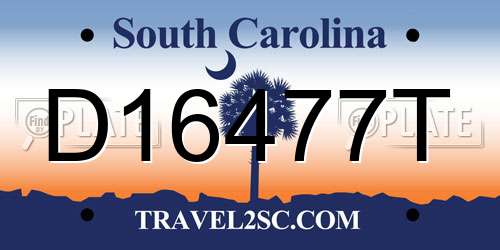 D16477T South Carolina License Plate