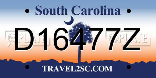 D16477Z South Carolina License Plate