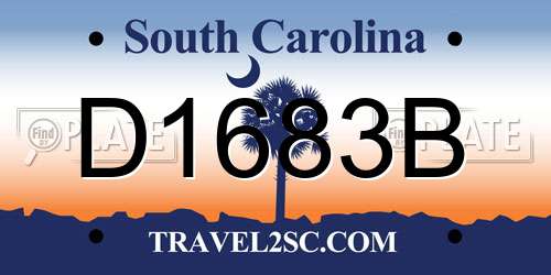 D1683B South Carolina License Plate