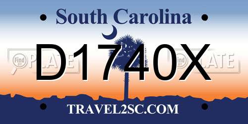 D1740X South Carolina License Plate