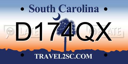 D174QX South Carolina License Plate