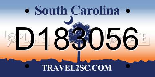 D183056 South Carolina License Plate