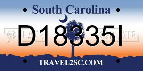 D18335I South Carolina License Plate
