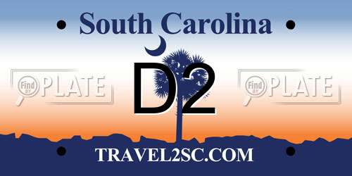 D2 South Carolina License Plate