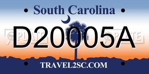 D20005A South Carolina License Plate