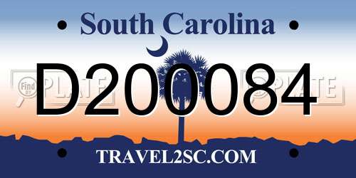 D200084 South Carolina License Plate