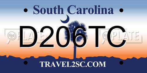 D206TC South Carolina License Plate