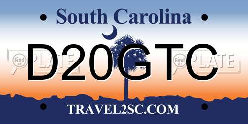 D20GTC South Carolina License Plate