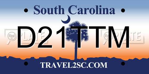 D21TTM South Carolina License Plate
