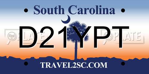 D21YPT South Carolina License Plate