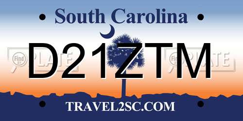 D21ZTM South Carolina License Plate