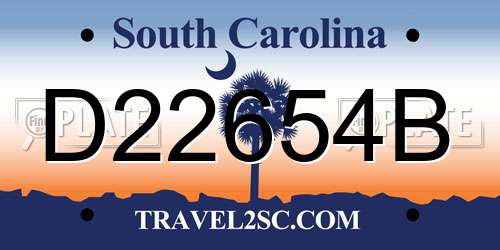 D22654B South Carolina License Plate