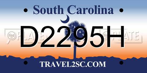 D2295H South Carolina License Plate