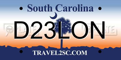 D23LON South Carolina License Plate
