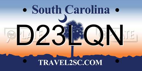 D23LQN South Carolina License Plate