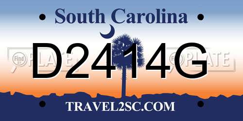 D2414G South Carolina License Plate