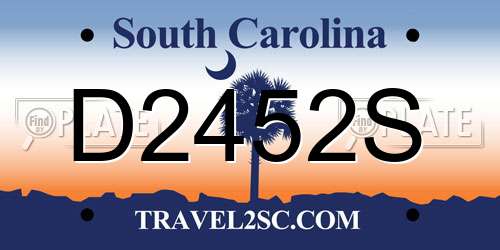 D2452S South Carolina License Plate