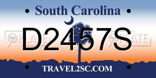 D2457S South Carolina License Plate