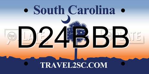 D24BBB South Carolina License Plate