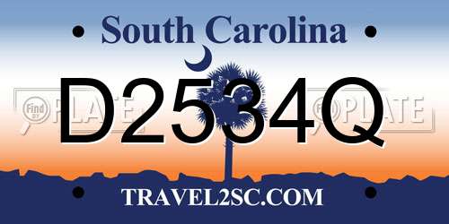 D2534Q South Carolina License Plate