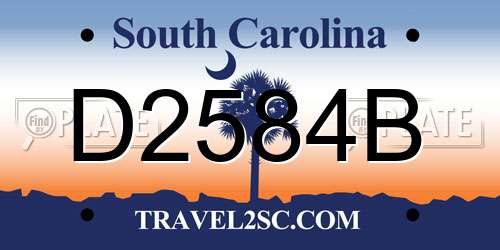 D2584B South Carolina License Plate