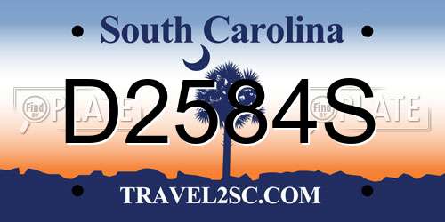 D2584S South Carolina License Plate